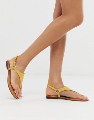 ALDO Elubrylla leather flat sandal in mustard