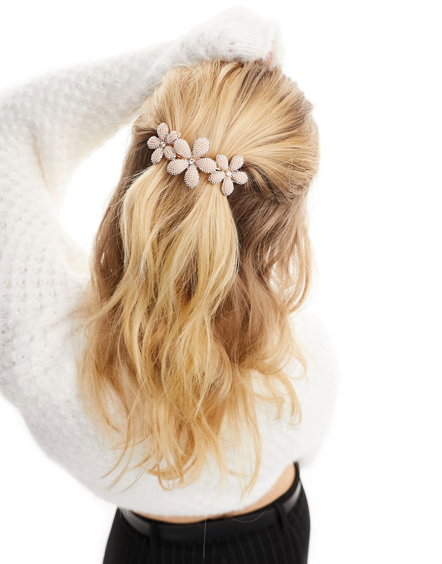 ALDO embellished flower hair clip in gold