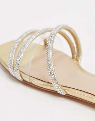 embellished slip on sandals