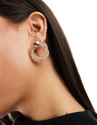 ALDO ALDO embellished statement twisted loop earrings in gold