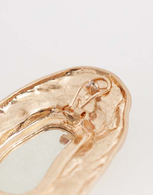 ALDO emirra molten statement earring with crystal in gold, 2 of 4