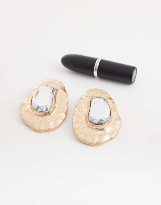 ALDO emirra molten statement earring with crystal in gold, 4 of 4