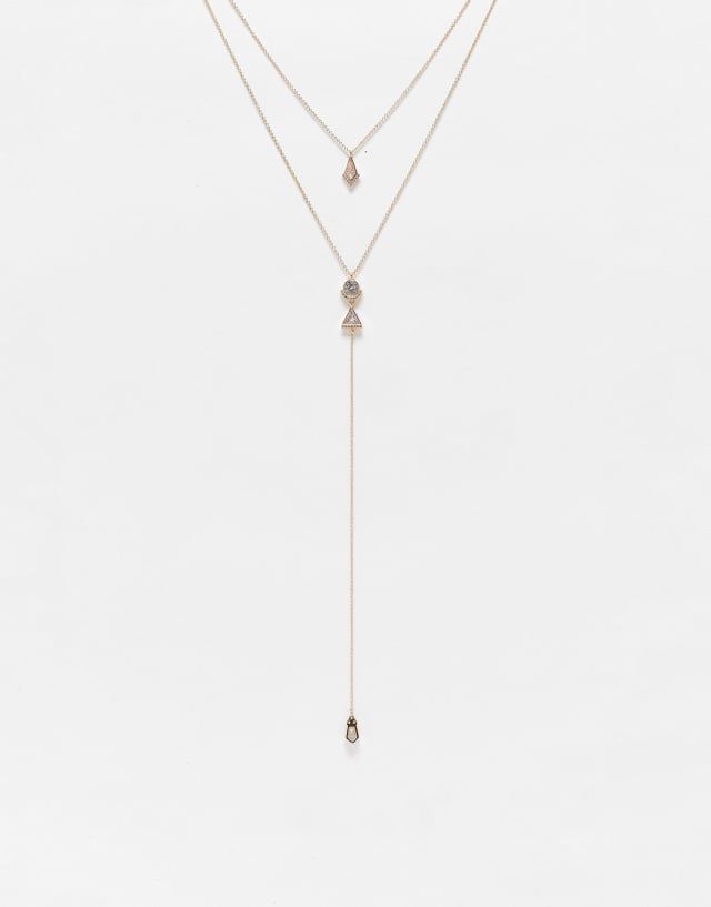 ALDO Eowedria pack of 2 delicate gold lariat necklaces