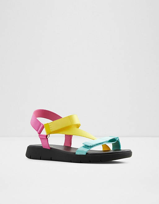 ALDO Eoweniel sporty sandals in multi color block | ASOS