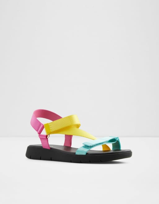 ALDO Eoweniel sporty sandals in multi color block ASOS