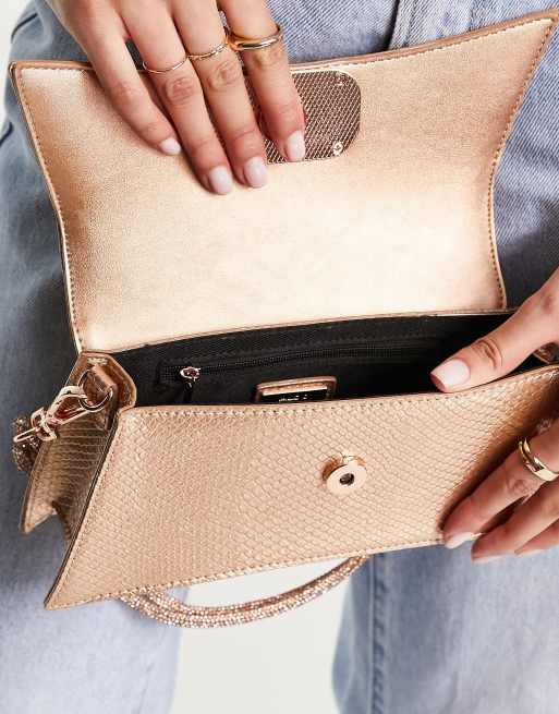 Rose gold shoulder outlet bag