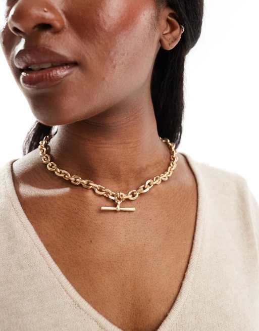 ALDO – Erinna – Naszyjnik choker w odcieniu złota z zawieszką w kształcie litery T