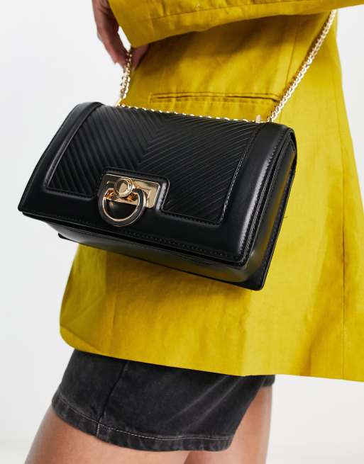 ALDO Eronak cross body bag in black chevron quilt ASOS