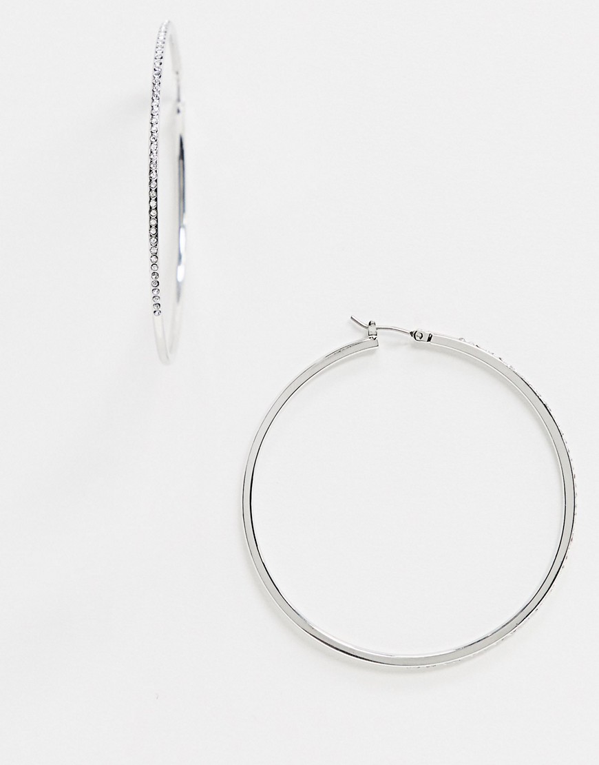 ALDO Eryri large hoop earrings in silver