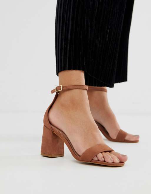 udbytte hegn Optage ALDO Eteisa suede block heeled sandals in brown | ASOS