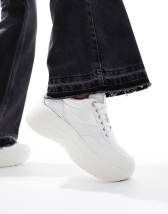 Superga 2297 exclusive white chunky trainers 2025 with stripe webbing