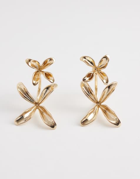 ALDO - Everbelle - Statement oorhangers met bloem in goud - view 1