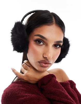ALDO ALDO faux fur ear muffs in black