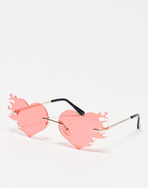 ALDO festival Yila flame heart shaped sunglasses with red lens