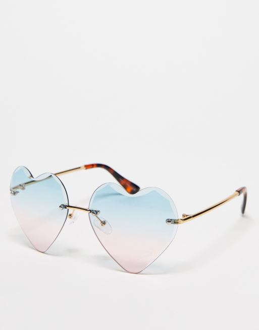 ALDO – Festiwalowe okulary przeciwsłoneczne z ramkami w kształcie serca i szkłami z efektem ombre