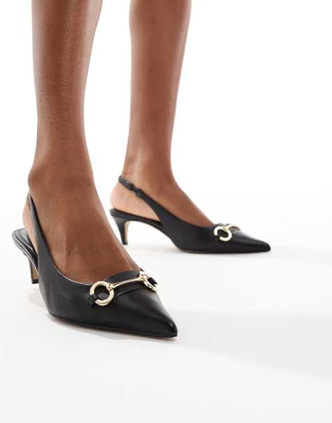 ALDO Finnea kitten heel slingback shoes in black - view 1