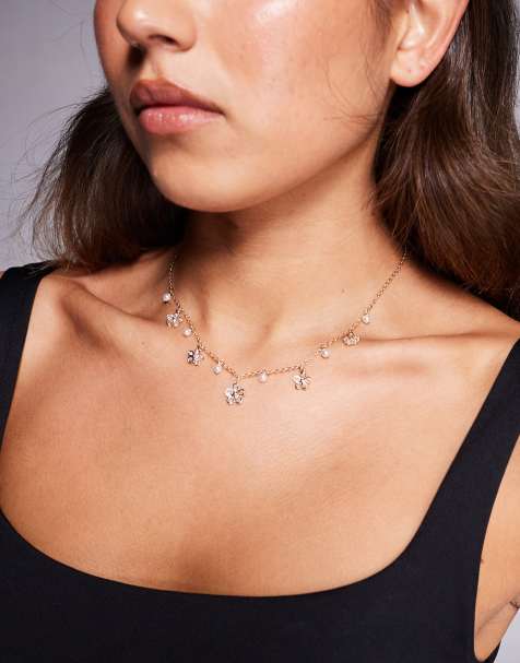 Aldo – Fleuranne – Guldfärgat halsband med blomberlocker - view 1
