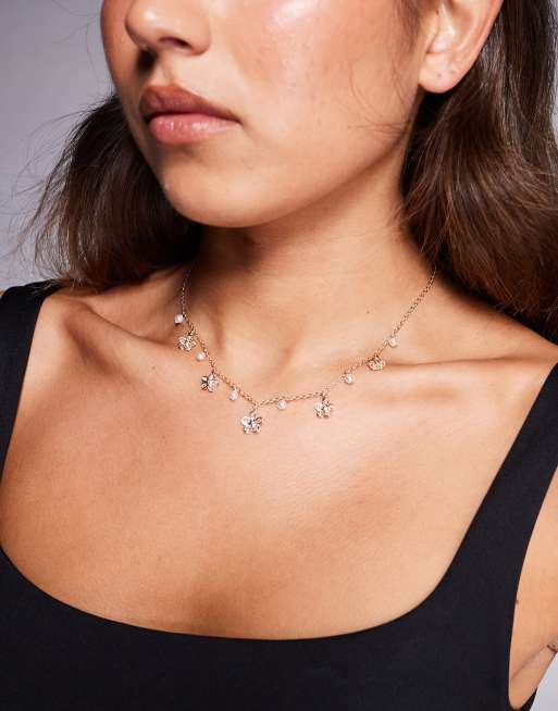 ALDO – Fleuranne – Naszyjnik z zawieszkami w kształcie kwiatów w kolorze złota