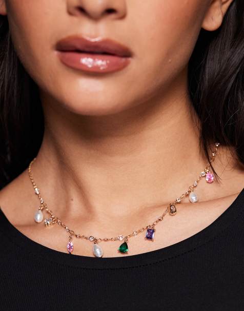 ALDO flissia multi charm necklace in gold - view 1