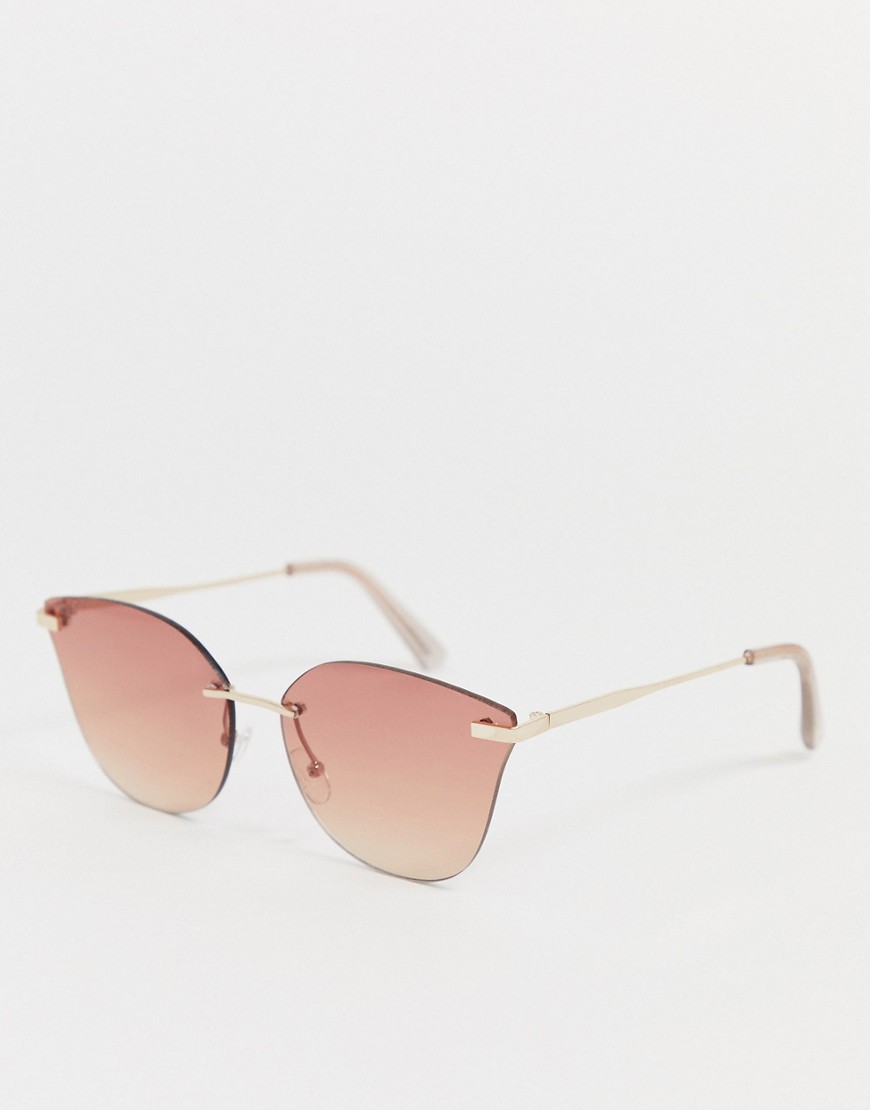 Aldo Frameless Square Sunglasses-Gold