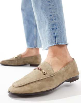 Francine loafers in olive suede-Green