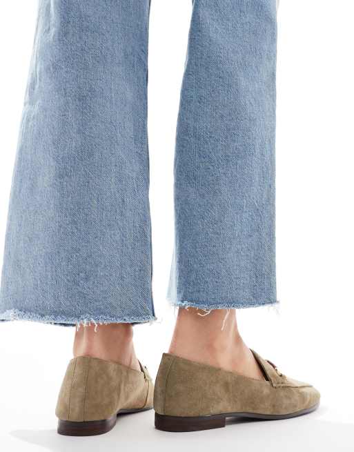 ALDO Francine loafers in olive suede | ASOS
