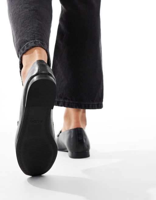 ALDO Francine slip on loafers in black leather, 3 of 4