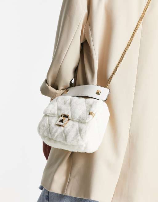 FAUX FUR CROSSBODY BAG - Off White