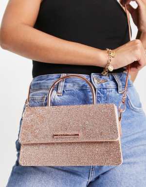 Rose gold diamante bag new arrivals