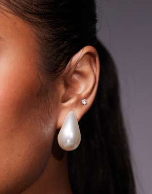 ALDO ALDO frerassa tear drop earrings in pearl-White