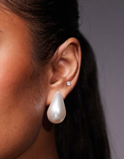 ALDO Frerassa tear drop earrings in pearl - view 1