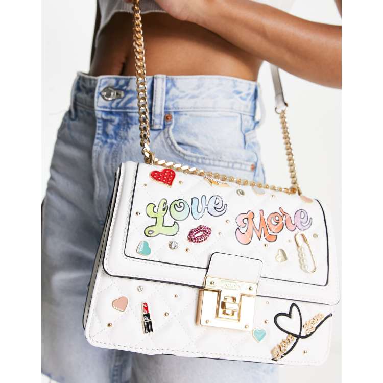 ALDO Funlove cross body bag with Love More slogan ASOS