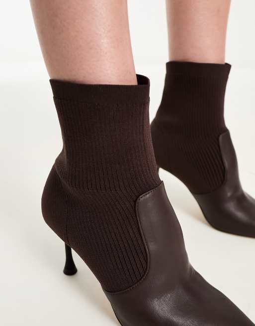 Dark brown shop sock boots