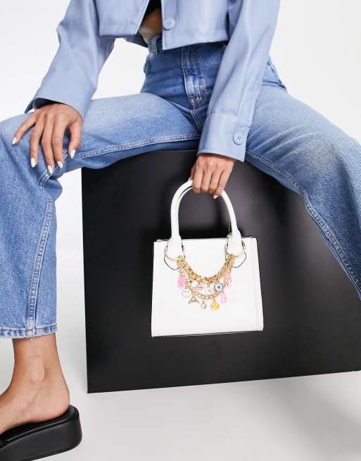 ALDO - Galpal - Handtas met crossbody band en hangertjes in wit