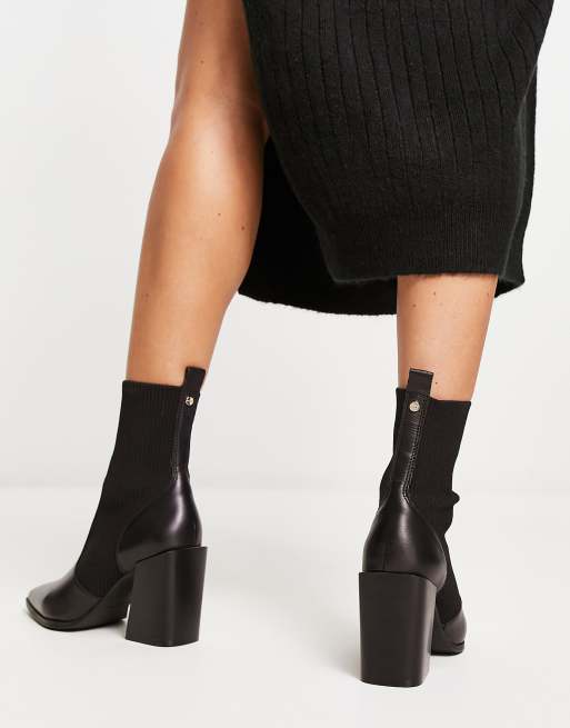 ALDO Ganina heeled western style boots in black leather