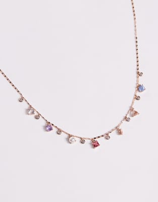 Aldo Gavabriria Multi Pastel Gem Charm Necklace In Multi