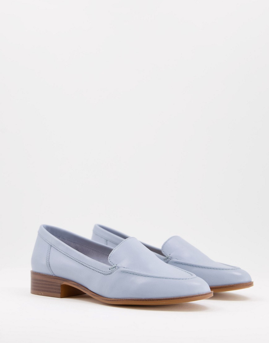 aldo gililiaflex leather almond toe smart loafers in blue