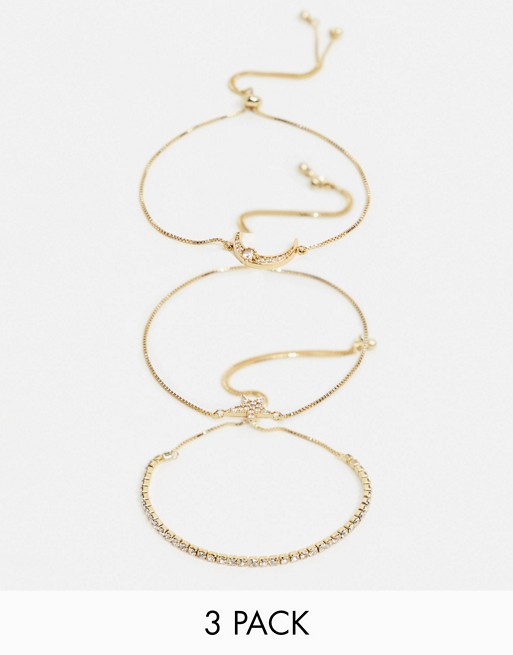ALDO Giovaninetti delicate bracelet 3 pack in gold