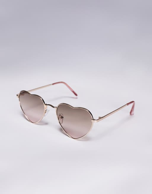 ALDO glasslove metal heart sunglasses in pink and gold, 2 of 3