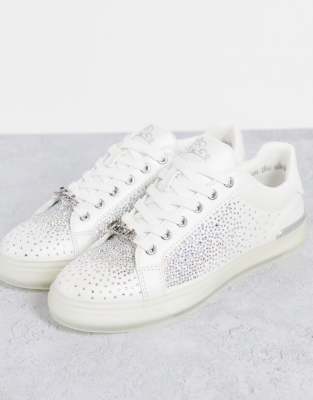 white embellished trainers