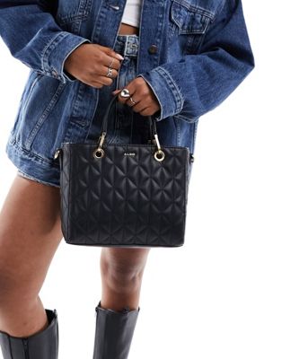 ALDO Glee quilted structured bag in black - ASOS Price Checker