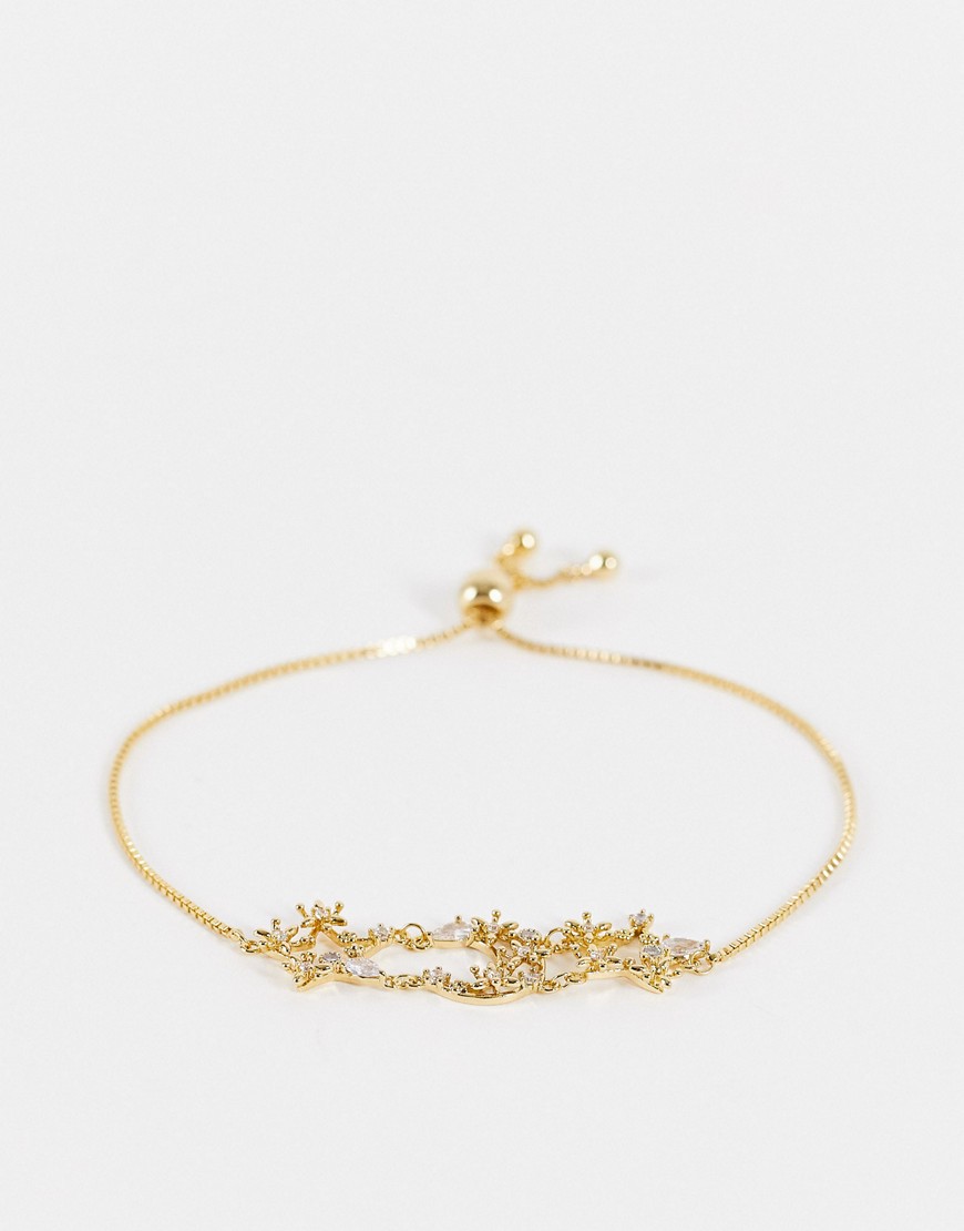 ALDO - Gloen - Armband met kristallen ster en maan in goud
