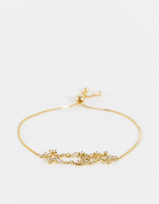 ALDO Gloen crystal star and moon bracelet in gold