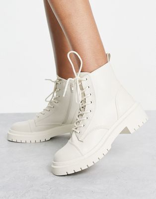ALDO Goer lace up boots in white | ASOS