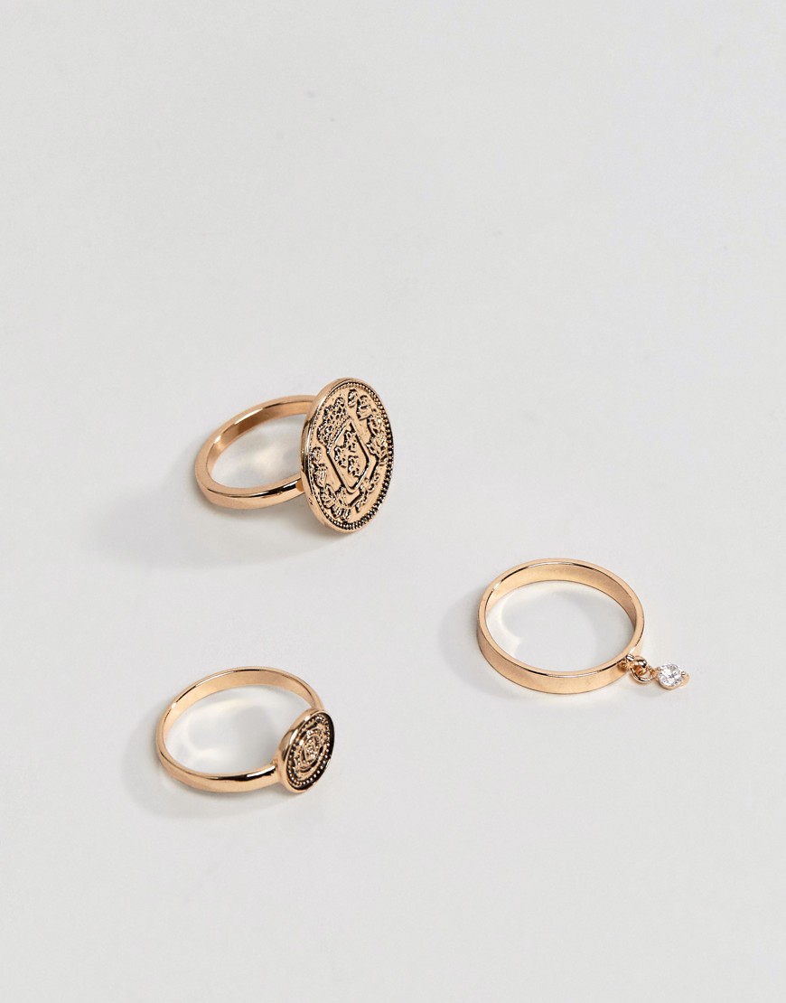 ALDO Gold Coin Stacking Rings