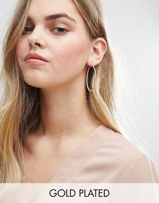 ALDO Gold Plated  Stone Detail Hoop Earrings