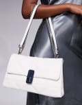 [ALDO] ALDO Goma crossbody bag with chain strap in white and silver No Size WHITE