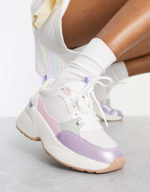 ALDO - Goodvibes - Hardloopschoenen met dikke zool en rand in pasteltinten 