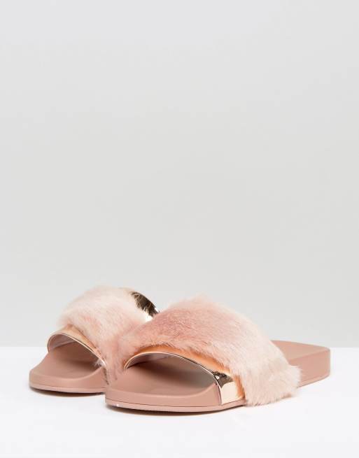 Aldo slides sale with fur