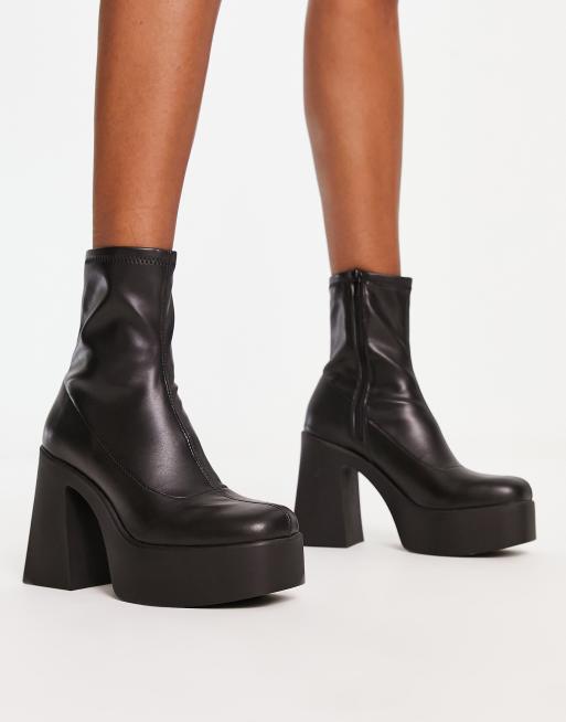 Aldo black sock store boots